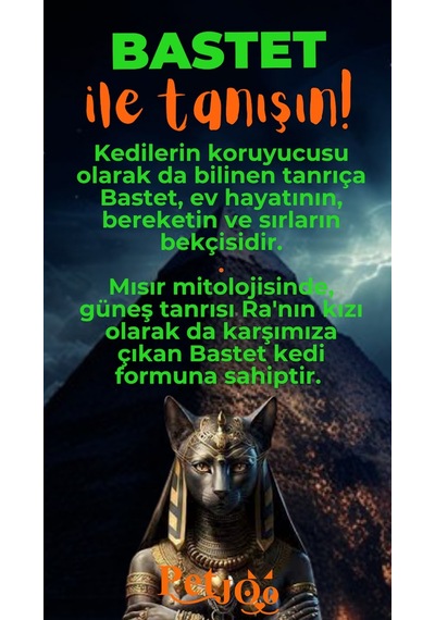 Petjoo 1.Bastet Turuncu-Yeşil Qr'lı Kedi Künyesi