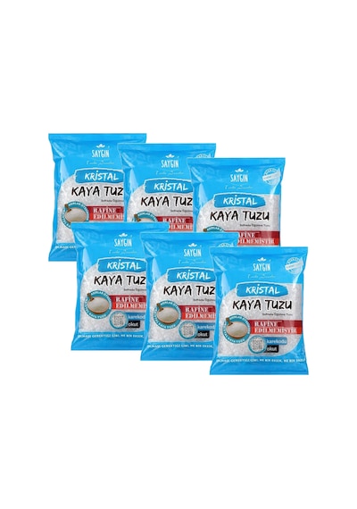 Saygın Kristal Kaya Tuzu - Sofrada Öğütme 500 Gr X 6 Adet