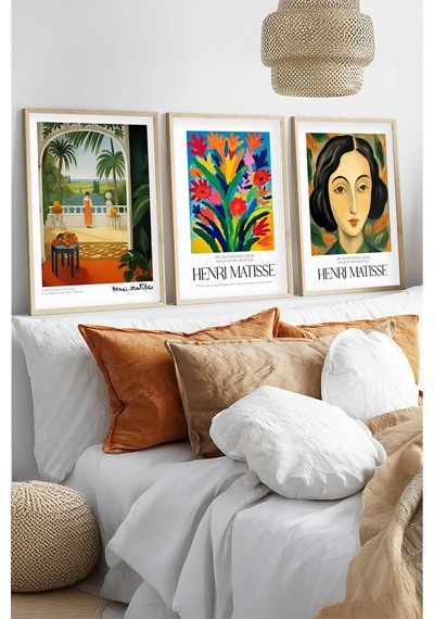 Huhuli Ahşap Çerçeveli Henri Matisse Tablo Seti Huhu537