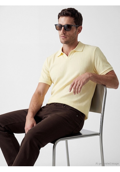 Lcwaıkıkı Classic Sarı Polo Yaka Strüktürlü Erkek Tişört