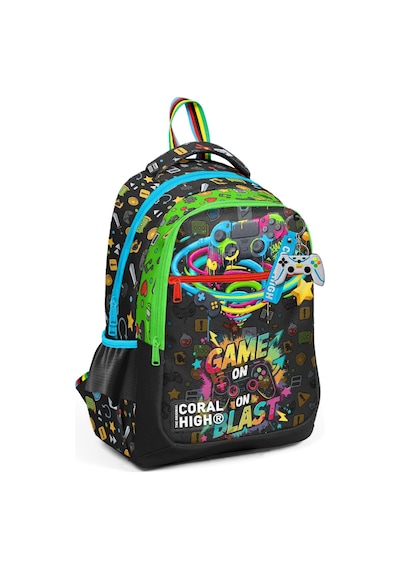 Coral High Üç Bölmeli Erkek Çocuk Oyun Baskılı İlkokul Sırt Çantası - 33258 Yeşil