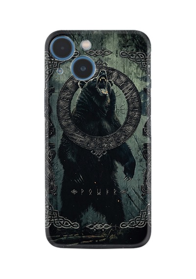 Apple İphone Uyumlu 13 Kılıf İphone 14 Kılıf Boutique Baskılı Resimli Power Bear Pcode -007
