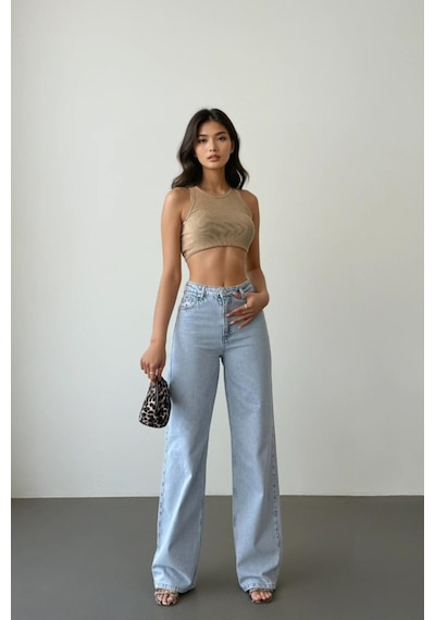 Lacarino 7714 W.leg Kadın Jean Pantolon Lıght Blue
