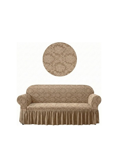 Jakarlı 3 Kişilik Koltuk Örtüsü.şal Desen Lastikli, Esnek,yıkanabilir Koltuk, Kanepe, Çekyat Kılıfı. Taş - 797487192 Taş