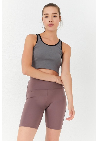 Tommy Life Çağla Basic Sıfır Kol Dar Kalıp U Yaka Kadın Crop Top Atlet - 97162 Çağla