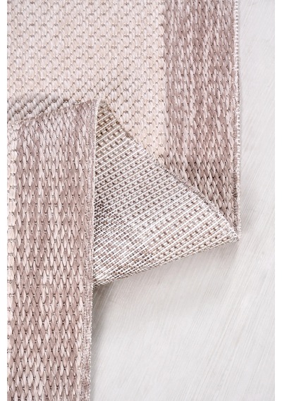 Vatra Krem Vizon Sisal Görünümlü Modern Polyester Halı, Robot Süpürge Uyumlu, Kolay Temizlenebilir Mutfak Koridor Halısı Krem/vizon