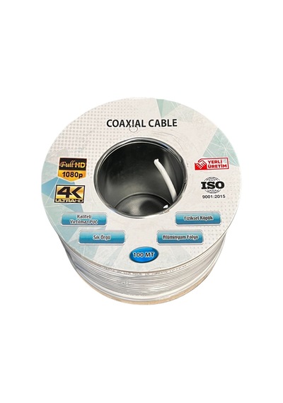 Sys Rg6/u4 100 Mt Koaksiyel Anten Kablosu 64 Tel 1.02 Ccs/al