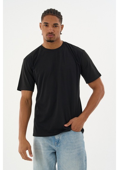 Dechers Erkek %100 Organik Pamuklu Yumuşak Dokulu Comfort Fit Bisiklet Yakalı T-shirt E222 Siyah Dechers Erkek %100 Organik Pamuklu Yumuşak Dokulu Comfort Fit Bisiklet Yakalı T-shirt E222 Siyah