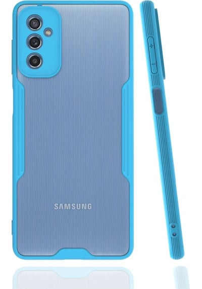 Cosmotex Newface Samsung Galaxy Uyumlu  M52 5g Kılıf Platin Silikon - Mavi