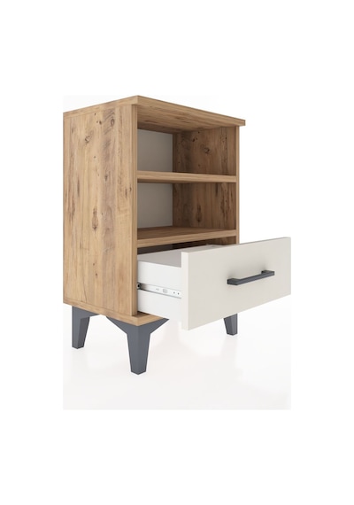 Arges Komodin 2 Raflı Tek Çekmeceli 44x30x64 Çam-aytaşı Çam