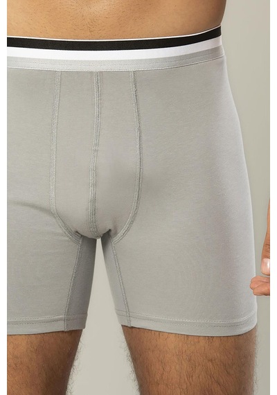 Erdem Gri Pamuk Elastan Uzun Boxer 1415 Gri