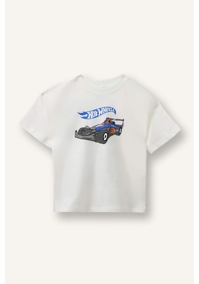 Defacto %100 Pamuk Hot Wheels Regular Fıt Kısa Kollu Tişört Erkek Bebek H4766a526smer105 Ekru-er105