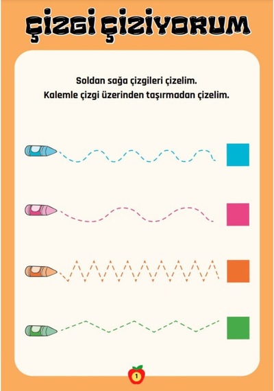 Çizgi Çiziyorum Yaz-sil Kitabı Okul Öncesi Ve Birinci Sınıflar İ