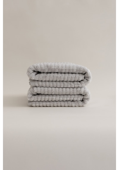 Ivory Gri Bordürlü Mikro Fiber %100 Pamuk 2li El Yüz Havlusu Seti Gri