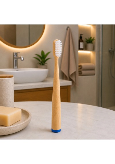 Ahşap - Bambu Mavi Sap - Ayaklı Diş Fırçası 5468