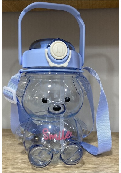 Smile Ayıcıklı 1000 Ml Matara Su Şişesi Bpa Içermez Turuncu Plastik Diğer