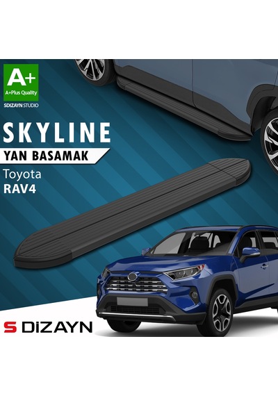 S-dizayn Toyota Rav 4 5 Skyline Siyah Yan Basamak 173 Cm 2018 Üzeri A+ Kalite