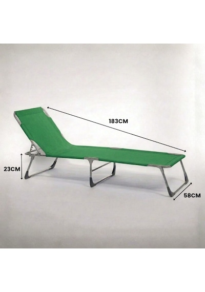 Ecm Proger Katlanır Kademeli 2'li Şezlong - Yeşil