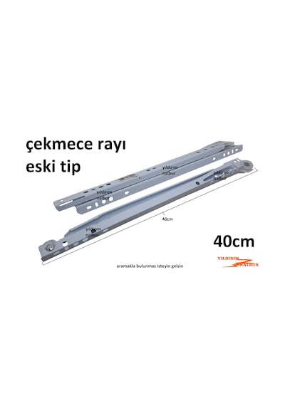 Çekmece Rayı Eski Tip Beyaz 40 Cm Makaralı Çekmece Kızak