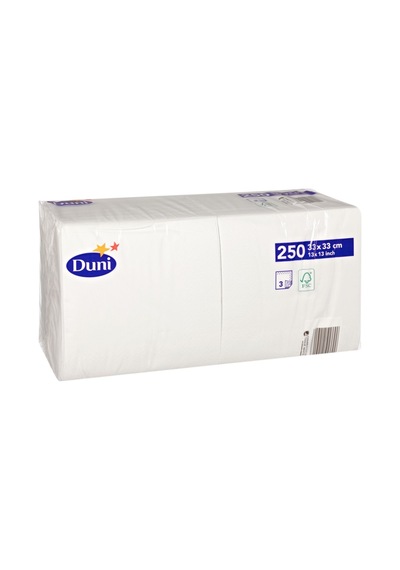 Duni 3 Katlı Beyaz Desenli Peçete 33x33 Cm 250'li Paket 3'li Ekonomik Paket - 3 Adet Tarı