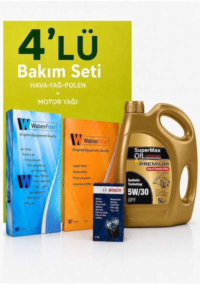 Bosch-waben Opel Astra J 1.4 Turbo Filtre Bakım Seti-supermax Oil 5w30 5 Lt 2010-2018 3 Lü