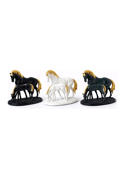 5 Adet Polyester Yavrulu At Figürü Yavrulu At Dekoru, Polyester Heykelcik, Horse With Foal Figure, Ev Ve Ofis Süsleme 1