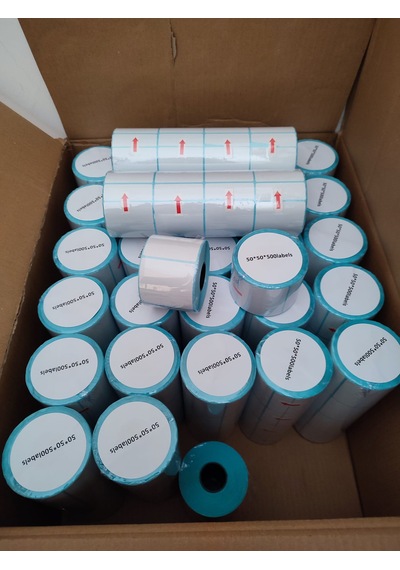 Barkod Etiket Sticker 50x50 Mm Lamine Termal Etiket 1 Rulo 500 Tam Adet Etikettir 1