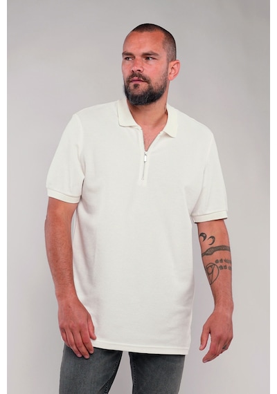 Gabria Fermuarlı Polo Yaka T-shirt Beyaz