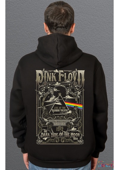 Bumeta Pink Floyd Sweatshirt Unisex Kapüşonlu Hoodie Siyah
