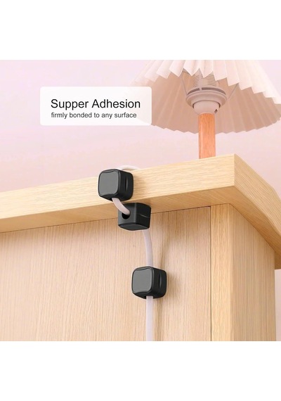 6'li Manyetik Kablo Tutucu Seti - Yapışkanlı Kablo Düzenleyici Organizer Usb, Type-c, Lightning, Hdmı Uyumlu Masa Genel