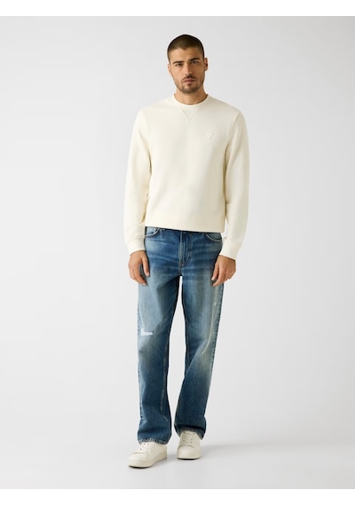 Guess M6rq08kcn01 Cn Ls Basic Erkek Sweatshirt Krem