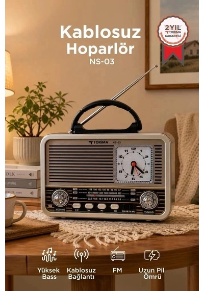 Özel Seri Torima Bluetooth Hoparlör Nostaljik Radyo Speaker Ns03 Altın Dijital Cihaz Klasik