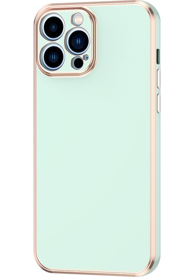 Apple Uyumlu iPhone 14 Pro Max Kılıf Bark Kenarları Altın Renk Kılıf