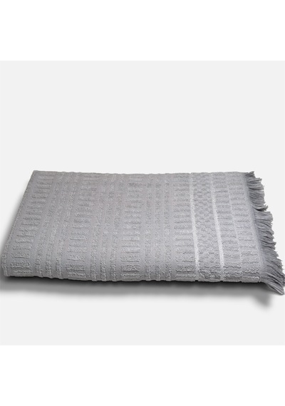 Botti Home %100 Pamuk Jakarlı Banyo Havlusu 100 X 150 Cm Çeyizlik Yumuşak Dokulu Havlu Açik Gri