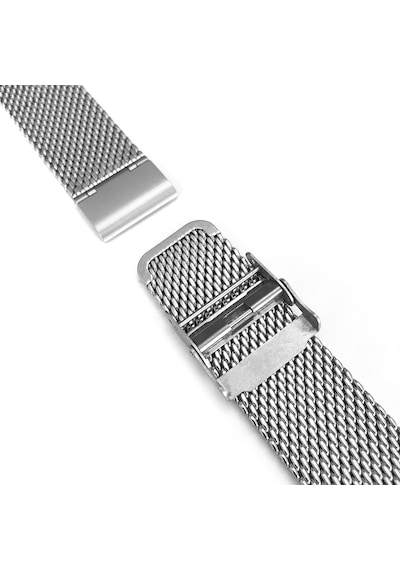 Saatse 22mm Metalik Gri Gümüş Kalın Spor Hasır Çelik Saat Kordonu Kayış