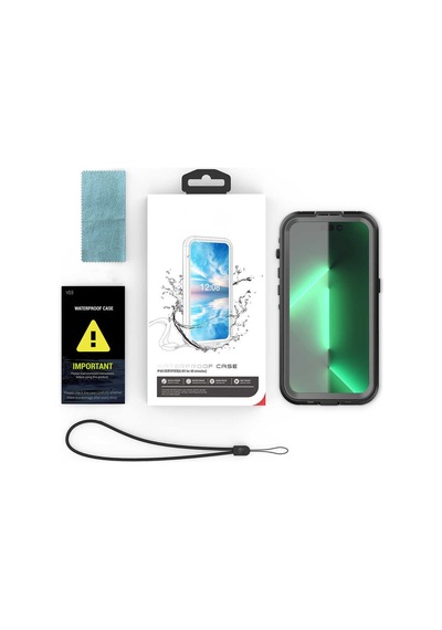 Apple Uyumlu iPhone 14 Pro 1-1 Su Geçirmez Kılıf-siyah