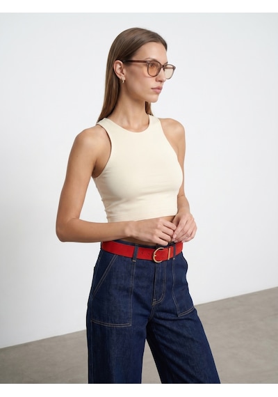 Dilvin 32941 Kolsuz Crop Top-taş