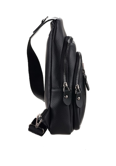 Westpolo Vegan Deri Unisex Çapraz Göğüs Ve Omuz Çantası Body Bag - 7006 Siyah