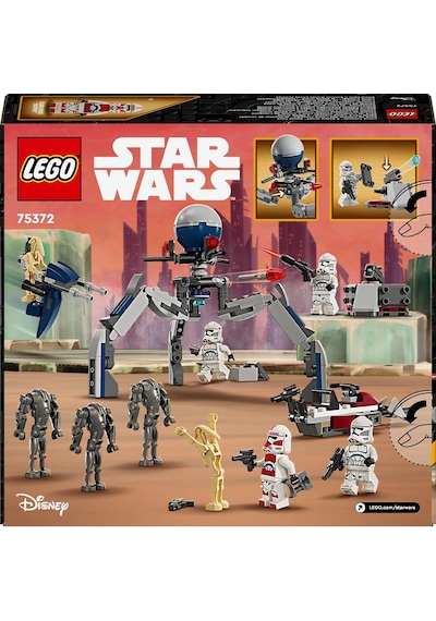 LEGO® Star Wars™ Klon Trooper ve Savaş Droidi Savaş Paketi Seti 75372-7+ Yaratıcı Oyuncak Yapım Seti - 215 Parça