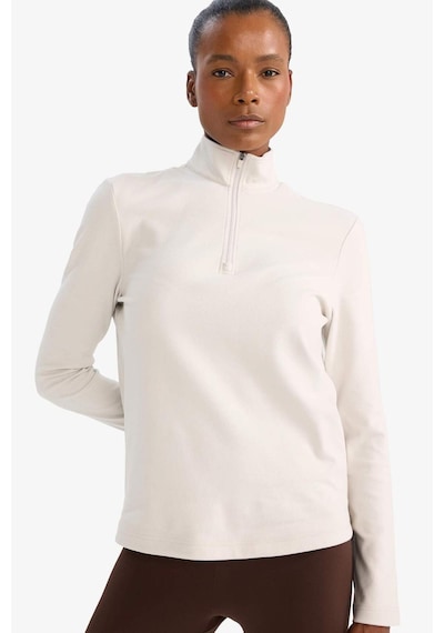 Defacto Defactofit Standart Fit Dik Yaka Fermuarlı Sporcu Sweatshirt F1687ax25wnbg721 Bej-bg721