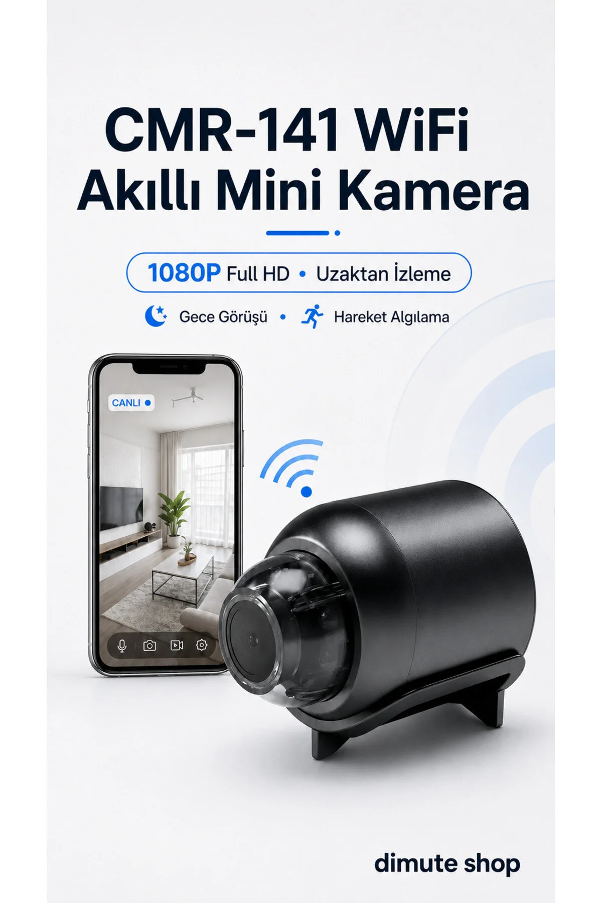1080p Hd Wifi Mini Güvenlik Kamerası Kablosuz 2.4ghz, 160 Döner, Uzaktan İzleme