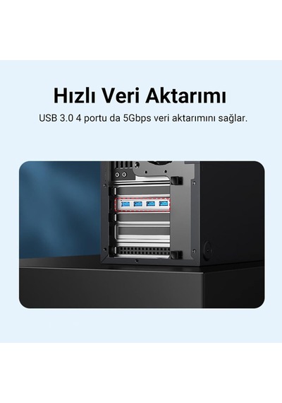 Pcı-e Express 4 Portlu Usb 3.0 Hub Çoklayıcı Kart