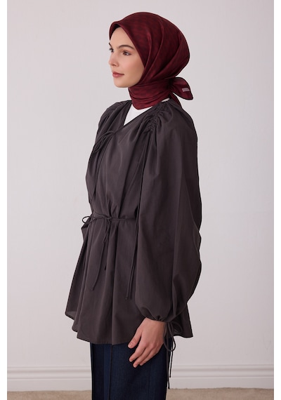 Belli Geometrik Desen %100 Twill İpek Eşarp Be25 Bordo