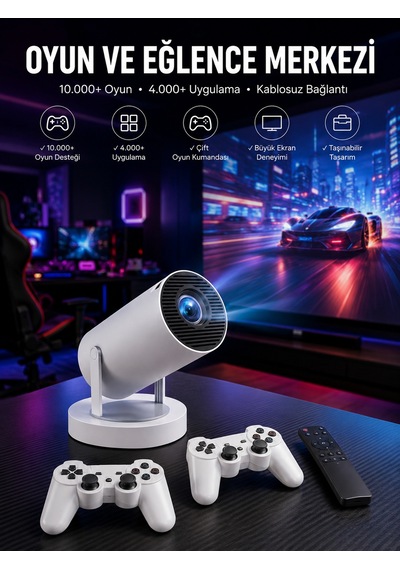 Projeksiyon Cihazı Video Oyun Konsolu Projektör Taşınabilir Ayaklı Çift Kollu 4k Çözünürlüklü 61044732