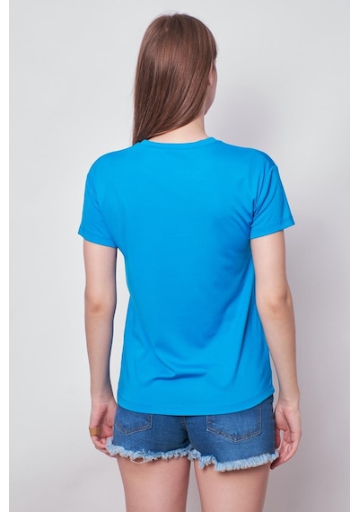 Jument Kadın Sıfır Yaka Kırışmaz Span Karışımlı Şık Kısa Kol Likralı T-shirt Bluz-mavi Mavi Jument Kadın Sıfır Yaka Kırışmaz Span Karışımlı Şık Kısa Kol Likralı T-shirt Bluz-mavi Mavi