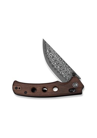 Civivi Noctis Guibourtia Wood Handle Damascus Blade Kamp Çakı Kahverengi