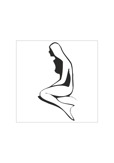 Deniz Kızı Sticker 90 Cm Uzunluk Siyah