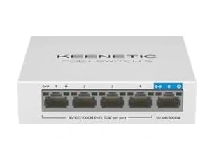 Keenetic Poe+ Switch 5, 1x1gbit, 4x1gbit Poe+ Port, Ieee 802.3af/at Max.30w/port , 60watt