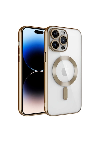 Zore İphone 14 Pro Uyumlu Kamera Korumalı Magsafe Wireless Şarj Özellikli Ogaa Demre Kılıf-gold