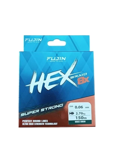 Fujin Hex 8x 150mt. Moss Green Pe Line 0.14mm
